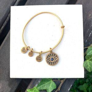 Alex and Ani Eye of Horus Charm Bracelet Gold Finish - Expands 2"- 3.5"
